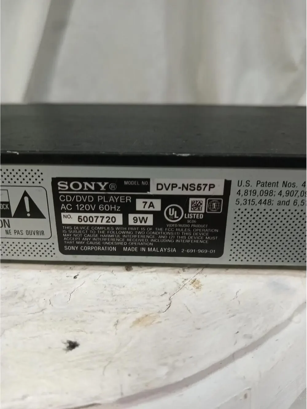 Sony DVP-NS57P DVD CD Player Progressive Scan MP3 JPEG Multi-Format Tested
